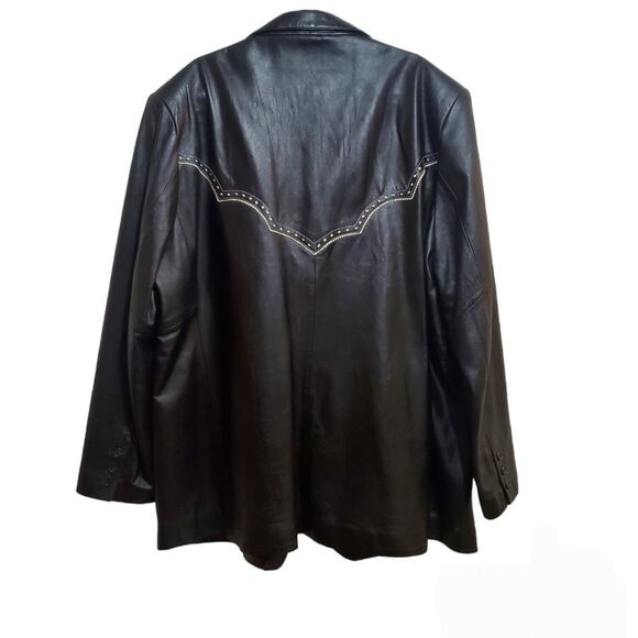 Scully Men's Vintage Western Black Leather Blazer Jacket - Picture 12 of 12